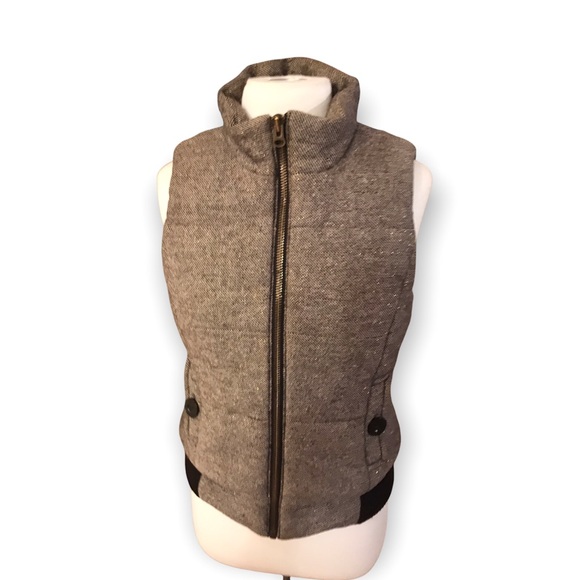 TALULA Aritzia Brown Gold Italian WOOL Quilted PUFFER VEST! 🍂 - Picture 6 of 13